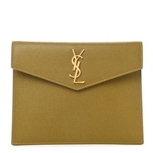 Saint Laurent YSL Monogram Uptown Baby Pouch in Olive